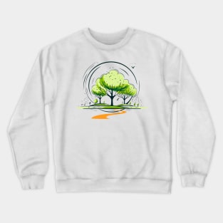 Whimsical Trees Crewneck Sweatshirt